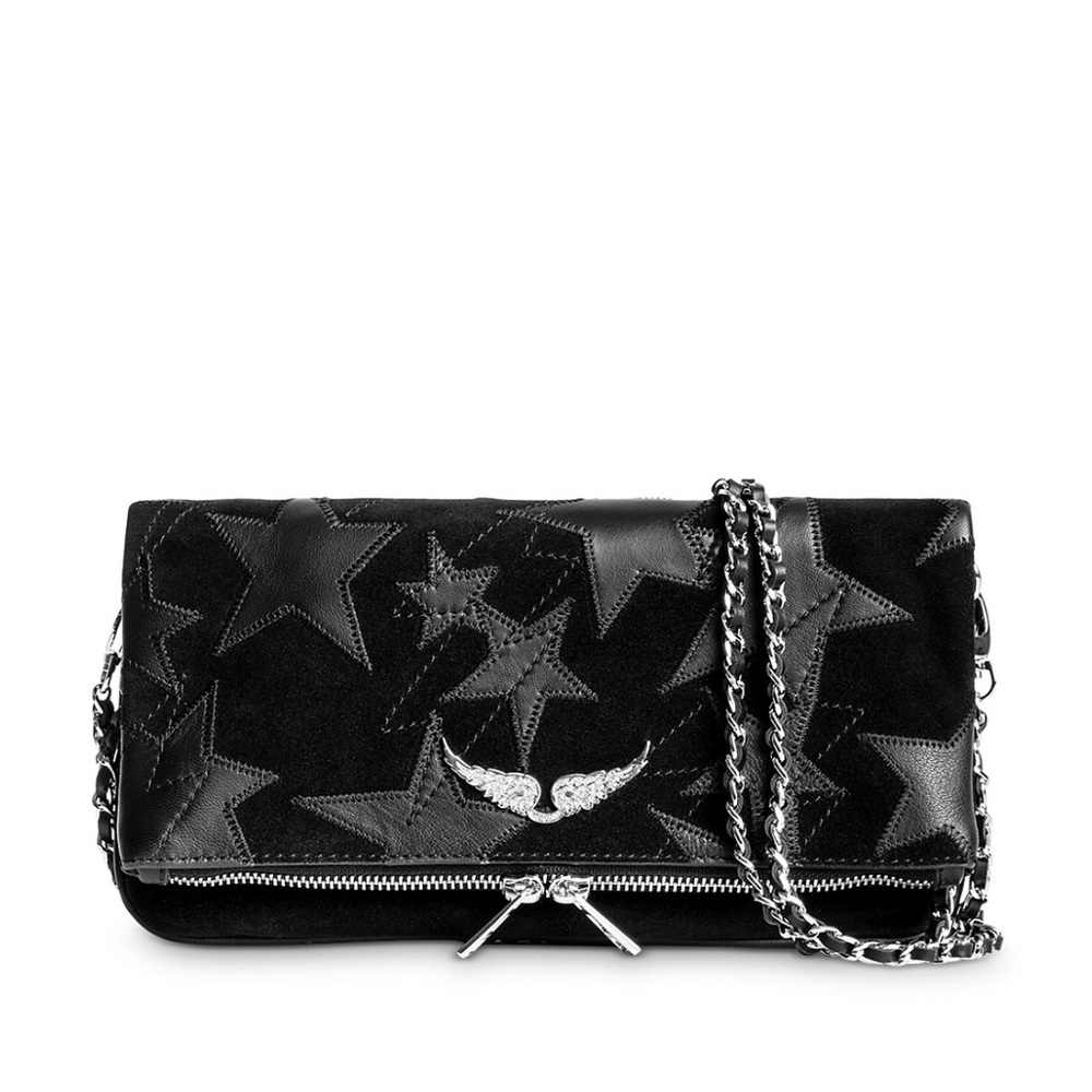 Zadig & Voltaire Rock Suede Star Clutch.
